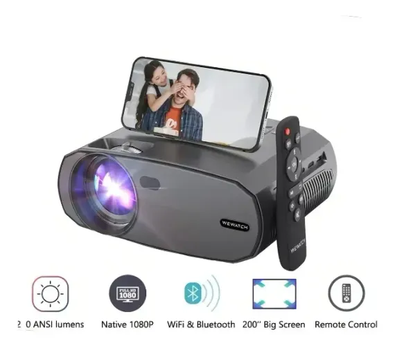 Projetor WeWatch V50 1080P Full HD 200 Polegadas 5G/Wifi/bluetooth 230 Ansi Lumens