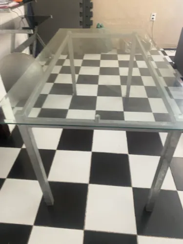 Mesa Jantar Alumínio e Vidro
