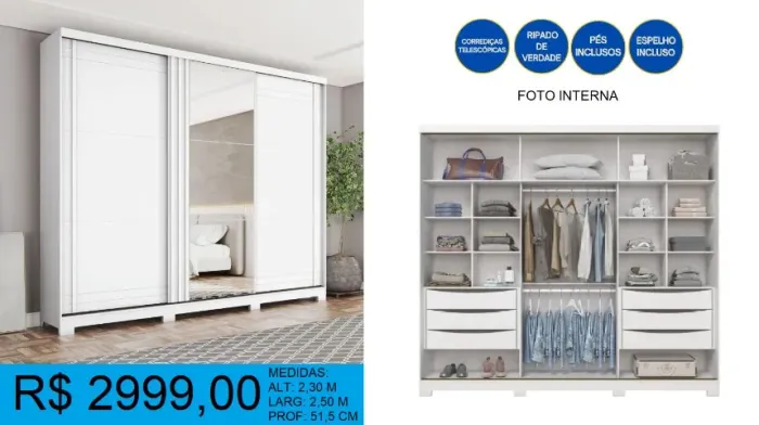 Guarda roupa - a pronta entrega - aproveite