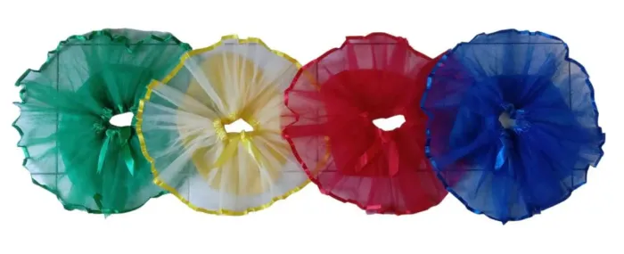 SAIA DE TULE INFANTIL DE LUXO COM FORRO E DETALHES EM CETIM - DIVERSAS CORES E TAMANHOS