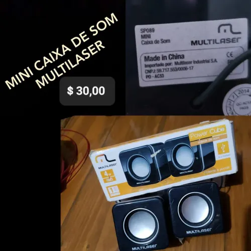 Mini Caixa de Som Multilaser Power Cube