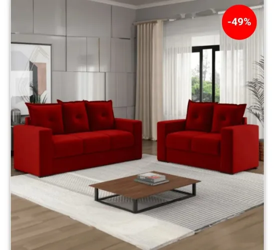Conjunto de Sofá 3 e 2 Lugares.