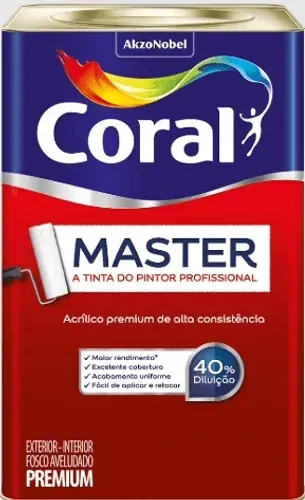 Tinta Coral Master 16L cor Cinza Elementar.