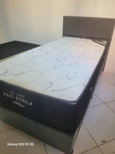 Cama + cabeceira + colchão Força ortobom $$999,00
