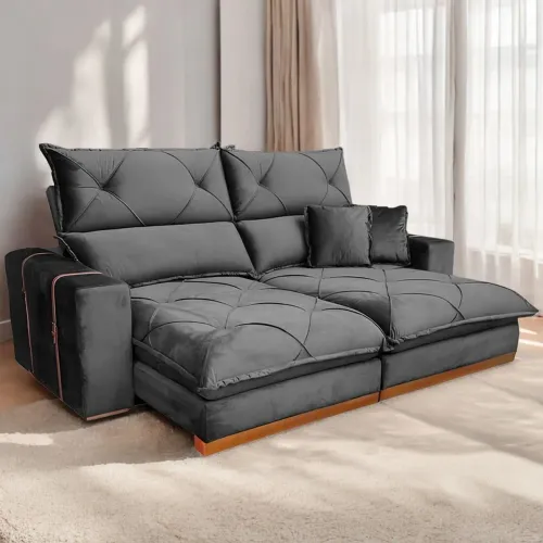 Sofá Retrátil e Reclinável Gran Bello Q 2,50m - ENTREGA RÁPIDA