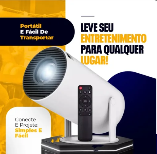 Projetor com controle remoto e fácil instalação Entregamos 