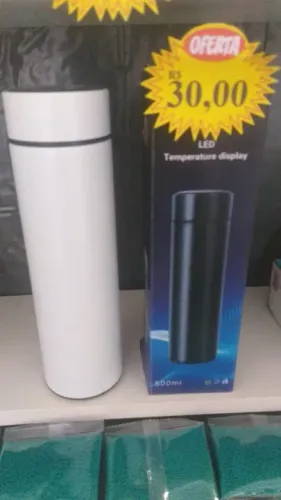 GARRAFA TÉRMICA COM VISOR DE TEMPERATURA