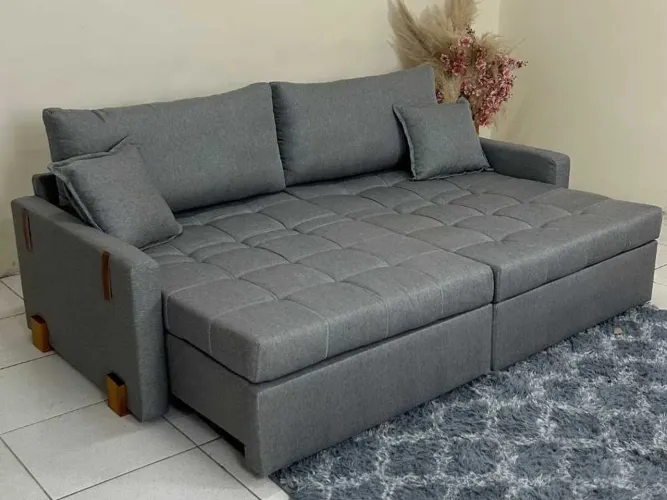 Sofá Cama/Retrátil Chile 2,20m com Molas Design Moderno l87