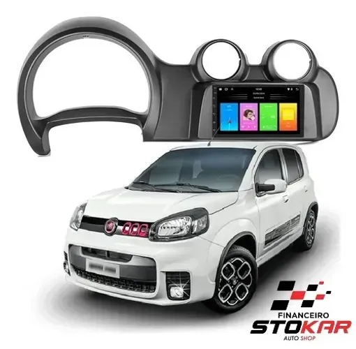 Fiat Uno Vivace Central multimídia 7" pol Car play android auto sem fio.