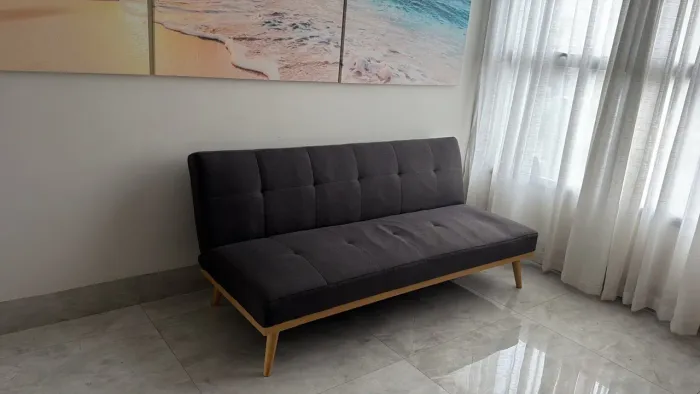 Sofá Cama 3 lugares Casal Córsega Cinza Escuro