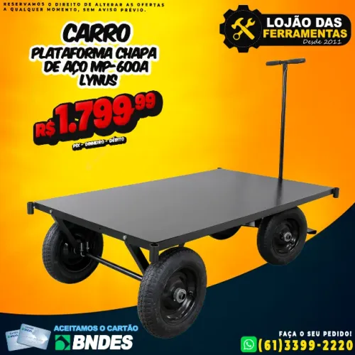 Carro Plataforma Chapa de Aço MP-600A Lynus