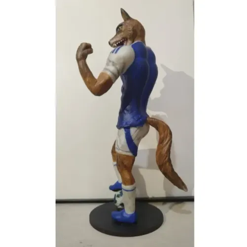 Escultura Raposa do Cruzeiro E.C, peça única, exclusiva, artesanal, feita em biscuit