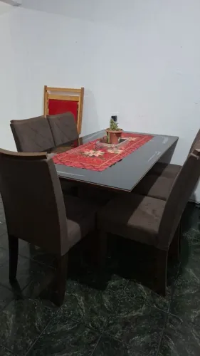 Mesa vidro 6 cadeiras