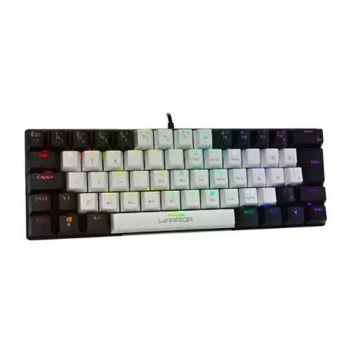 Teclado Royal Precision Iluminação RGB Preto e Branco Warrior - TC314