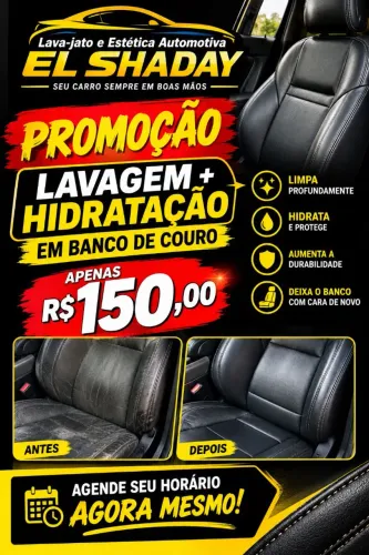 Lavagem+ hidratação em banco de couro