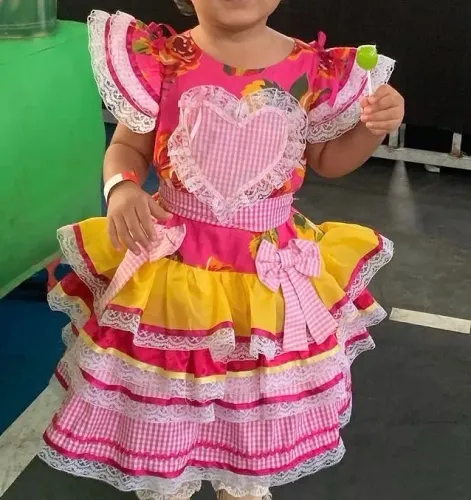Vestido quadrilha infantil 2-3anos