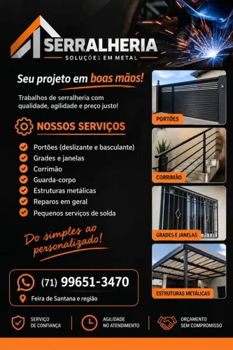 SERVIÇOS DE SERRALHERIA EM FEIRA DE SANTANA E REGIÃO