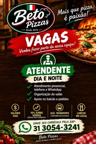 2 Vagas de atendente bairro Caiçara