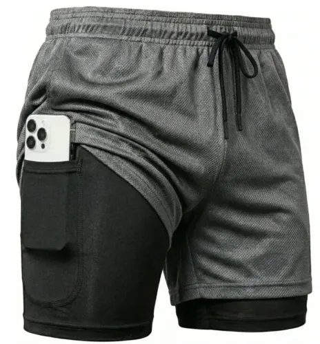 Kit 3 shorts 2 em 1 duplo bolso academia . Novos