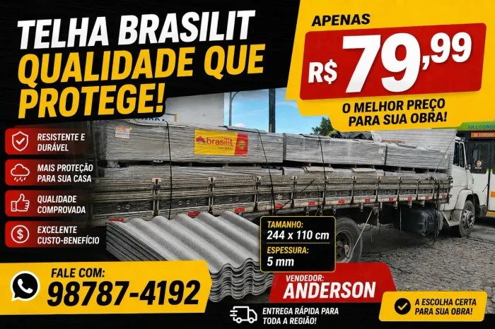 Telha Brasilit 244x110 5mm R$79,99