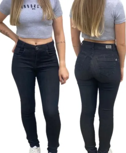 Calça skinny em jeans preto