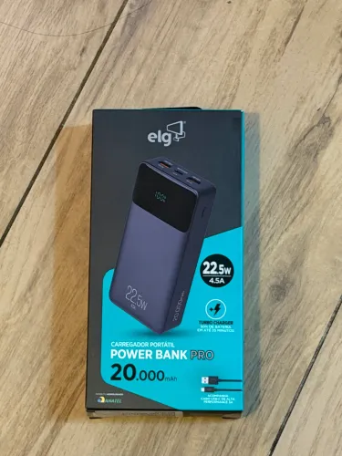 Power Bank Pro ELG 20.000mAh 22.5W Turbo - Novo Na Caixa!