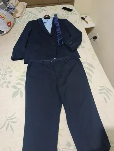 Terno Social Completo Azul Marinho Tam 58 + Calça 52