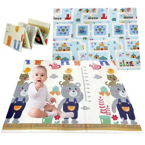 Tapete Tatame Infantil Emborrachado Dobrável Dupla Face 1,80m x 1,50m Novo C/ Peq Avaria