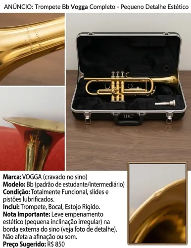 Vendo meu Trompete Bb Vogga VTR-100 (Série Estudante)