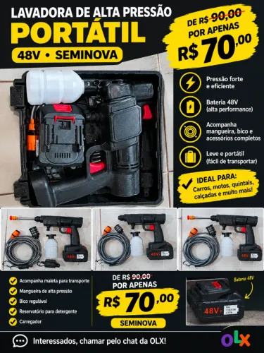 Lavadora de Alta Pressão Portátil