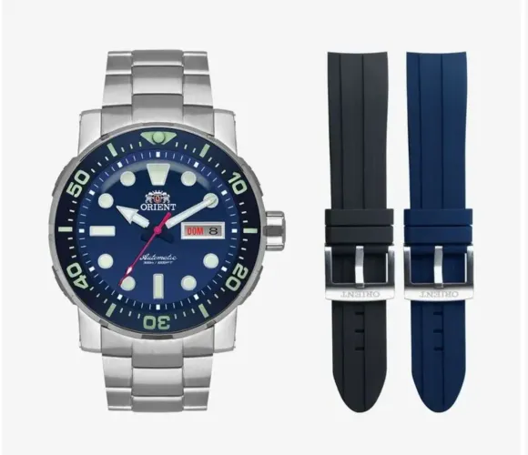 Relógio de mergulho Orient Poseidon Diver Automático F49SS014 Azul