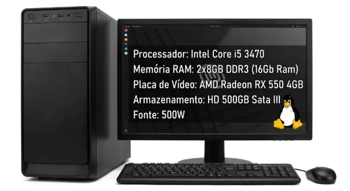 PC Gamer Completo i5 + 16GB RAM + Placa de Vídeo RX 550 (Pronto para Jogar!)