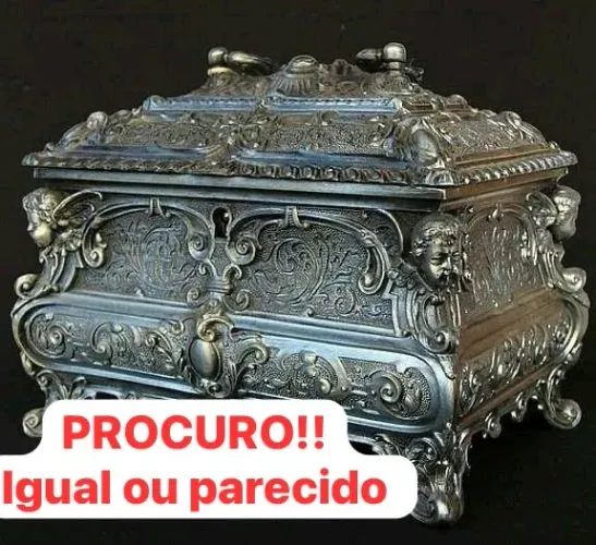 Porta joias antigo bronze vintage Luis xv art noveau barroco rococó antiguidade
