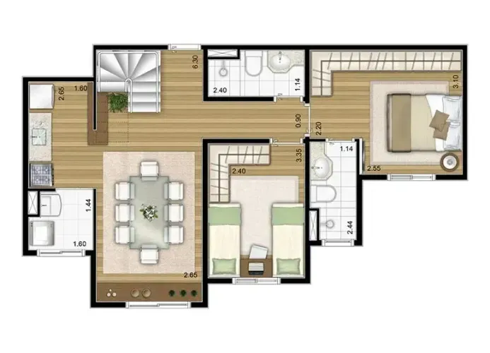 Apto Duplex de 109m² Torres de São José -Jundiaí /SP