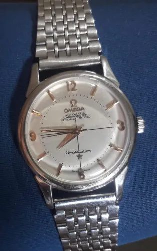 Relógio antigo OMEGA Constellation de pulso modelo 2652 de 1952 funcionando perfeitamente.