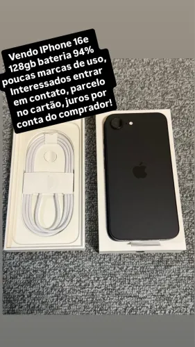 iPhone 16e 128gb com caixa acessórios e nota fiscal