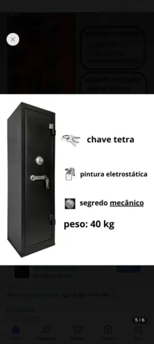 Cofre para armas, armas longas e curtas e fundo falso para joias.
