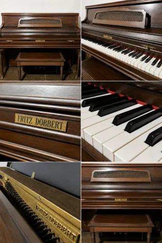 Piano Acústico Vertical Fritz Dobbert (década 80) - Perfeito Funcionamento - Madeira Nobre
