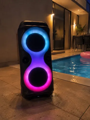 Caixa de som portátil bluetooth Luzes RGB 30W