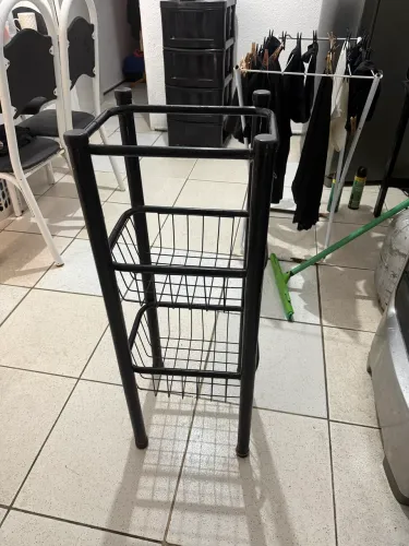 Organizador Multiuso de Ferro Preto com 2 Cestos