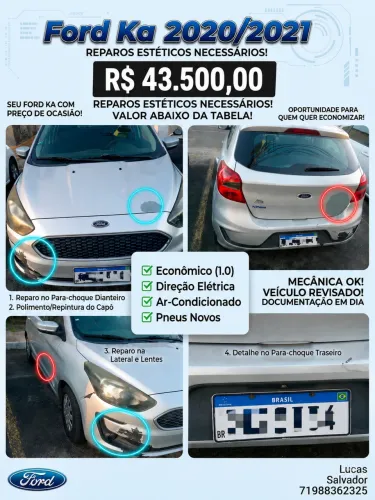 Ford KA 1.0 Se/se Plus Tivct Flex 5P 2021