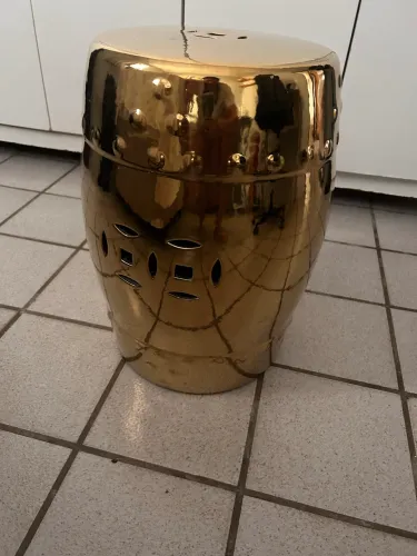 Banco/puff de cerâmica Tok&Stok - Dourado e espelhado