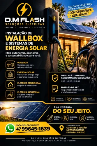 Instalação de Wallbox e sistemas de energia solar