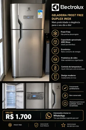 Electrolux Frost Free duplex inox 400L
