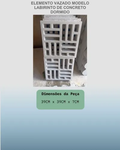 Cobogós taco chinês 39x39x7 feito de concreto durmido 