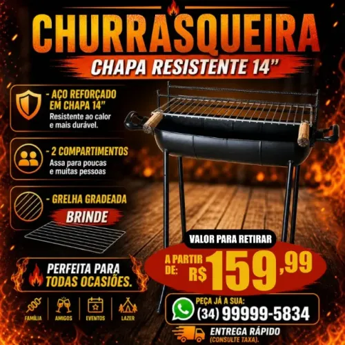 Churrasqueira Familiar (Chapa Reforçada)