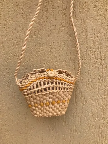 Bolsa Infantil De Ombro Em Palha