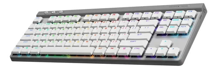 Teclado Mecânico Gamer Logitech G515 TKL Sem Fio Branco Inglês US