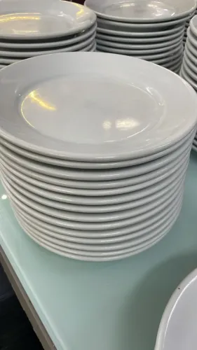 Prato Raso Porcelana branco sem logo 24cm GERMER 25 unidades