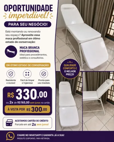 Maca Profissional Branca por R$300 à Vista - Imperdível!